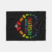 自閉症意識 フリースブランケット (正面(横))