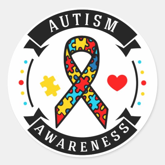 自閉症意識 ラウンドシール (正面)