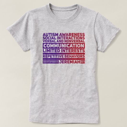 自閉症意識 – 女性の基本Tシャツ Tシャツ (デザイン正面)