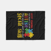 自閉症意識 – 自閉症保の子供たちを見る戦争 フリースブランケット (正面(横))