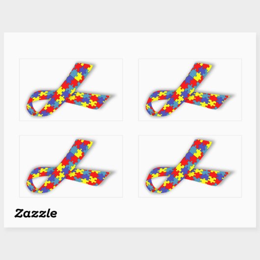 自閉症意識 長方形シール (シート)