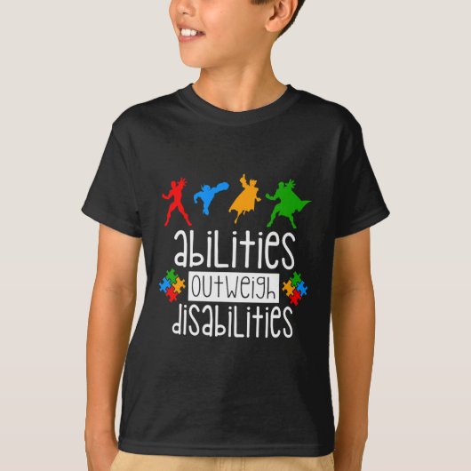 自閉症意識 – 障害を上回る能力 Tシャツ (正面)