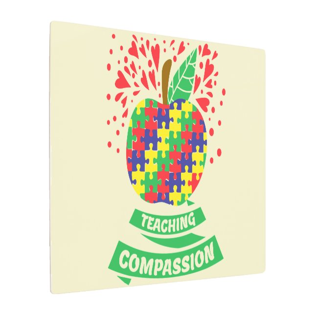 自閉症意識 – 36"x 24"メタルウォールアート メタルプリント (アングル)