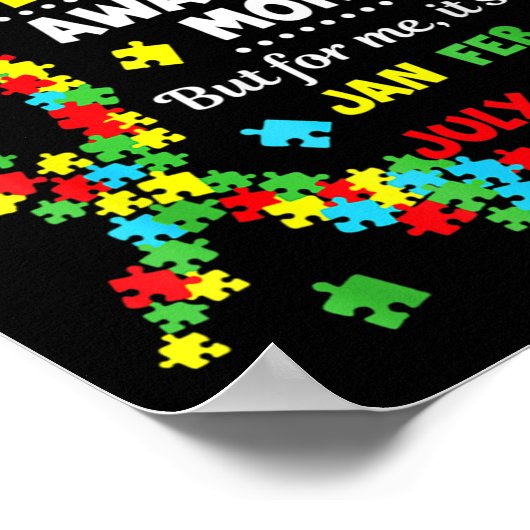 自閉症意識 – 4月は国家自閉症意識 ポスター (角)