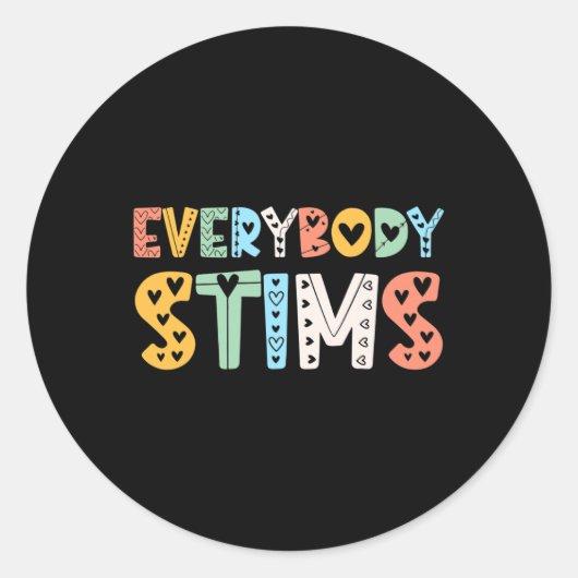 自閉症意識Everybody Stems自閉症先生Su ラウンドシール (正面)