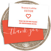 自閉症感謝していの忍耐がカードを渡す 名刺