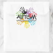 自閉症手刷り ラウンドシール (バッグ)