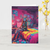 自閉症折りグリーティングカード カード (黄色い花)