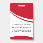 自閉症支援犬写真パーソナライズされたサービスドッグ バッジ (Back)