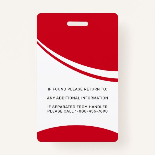 自閉症支援犬写真パーソナライズされたサービスドッグ バッジ (裏面)