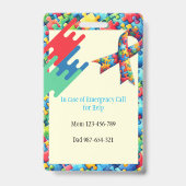 自閉症支援犬ID児童又は成人 バッジ (Back)