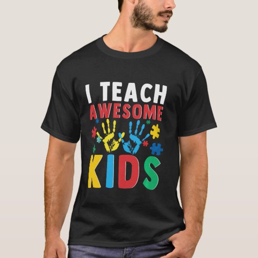 自閉症教え児の先生に子供たち Tシャツ (正面)