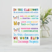 自閉症教師向け教室ルールミニプリント 招待状 (スタンド正面)