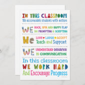 自閉症教師向け教室ルールミニプリント 招待状 (正面/裏面)