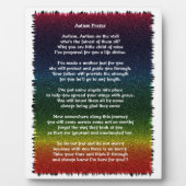 自閉症数々の祈りの言葉色 フォトプラーク (正面)