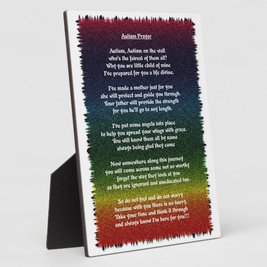自閉症数々の祈りの言葉色 フォトプラーク (側面)