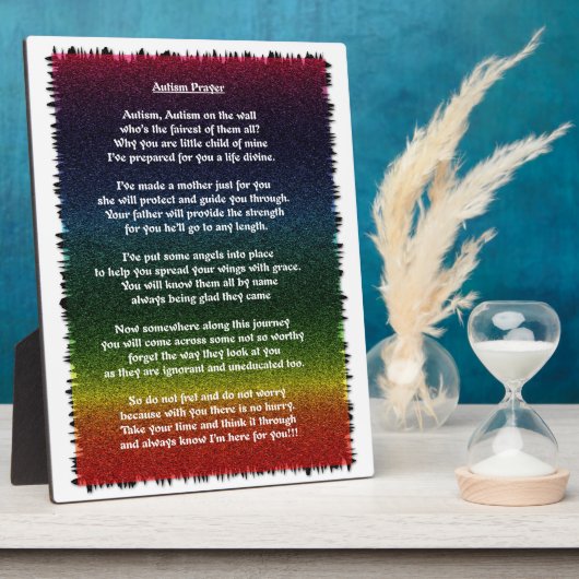 自閉症数々の祈りの言葉色 フォトプラーク (側面)