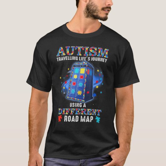 自閉症旅行人生の旅を使違うう Tシャツ (正面)