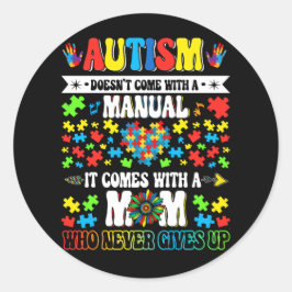 自閉症来は手動で人と共に来もない ラウンドシール