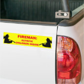 自閉症火災安全 バンパーステッカー (トラック上)