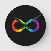 自閉症無限記号 ラウンド壁時計 (正面)
