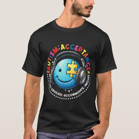 自閉症理解のスマイルマーク Tシャツ (正面)