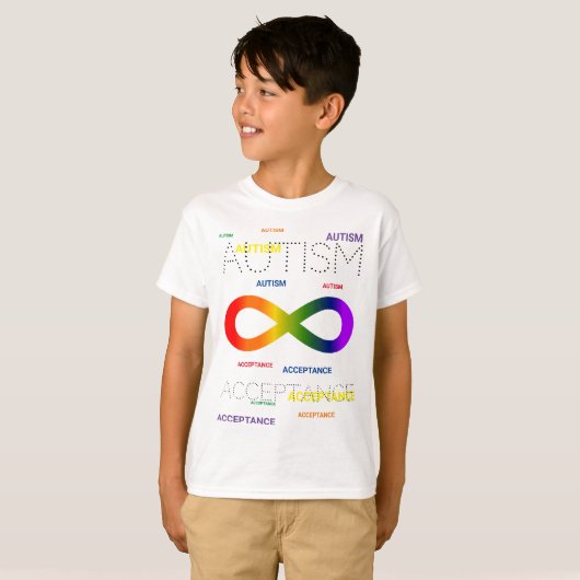 自閉症理解の無限の点 Tシャツ (正面フル)