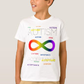 自閉症理解の無限の点 Tシャツ (正面)