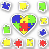 自閉症理解パズル 自閉症啓発デー シール (正面)