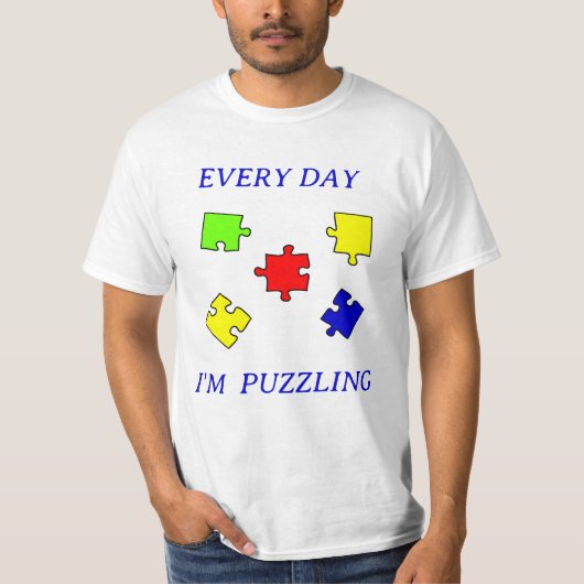 自閉症理解パズル 自閉症啓発デー Tシャツ (正面)