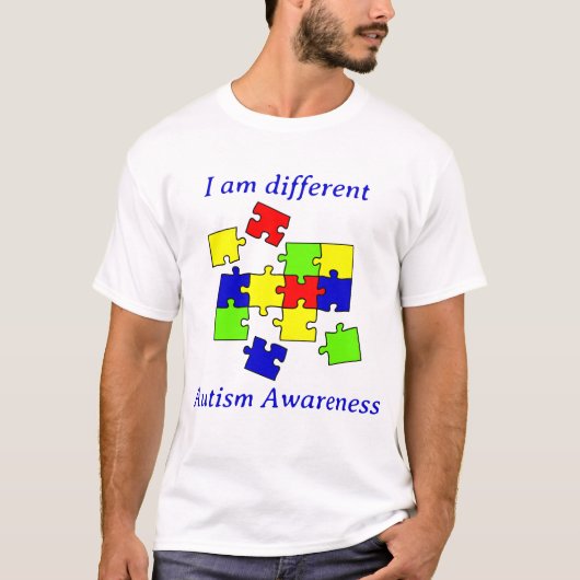 自閉症理解パズル 自閉症啓発デー  Tシャツ (正面)
