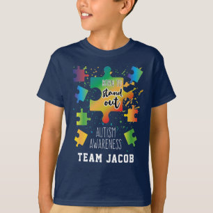 自閉症生まれ意識のパズルを際立たせる Tシャツ
