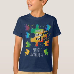 自閉症生まれ意識のパズルを際立たせる Tシャツ