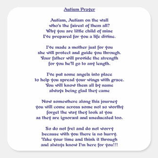 自閉症祈りの言葉 スクエアシール