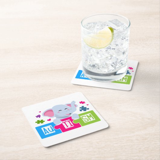 自閉症紙コースター スクエアペーパーコースター (インサイチュ)