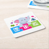 自閉症紙コースター スクエアペーパーコースター (アングル)