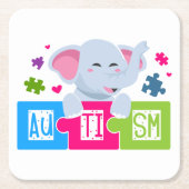 自閉症紙コースター スクエアペーパーコースター (正面)