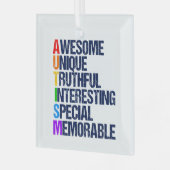 自閉症素晴らしプライドCute Christmas ガラスオーナメント (正面左)