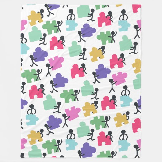 自閉症者層 フリースブランケット (正面)