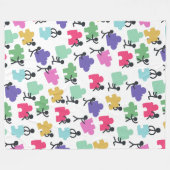 自閉症者層 フリースブランケット (正面(横))