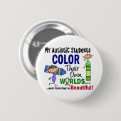 自閉症色自身の世界学生 缶バッジ (正面&裏面)