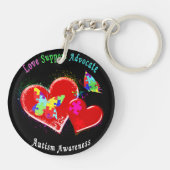 自閉症蝶ハート キーホルダー (裏面)