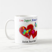 自閉症蝶ハート コーヒーマグカップ (左)