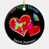 自閉症蝶ハート セラミックオーナメント (裏面)