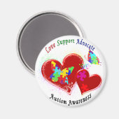 自閉症蝶ハート マグネット (正面/裏面)