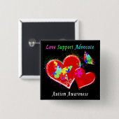 自閉症蝶ハート 缶バッジ (正面&裏面)