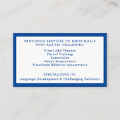 自閉症行動アナリスト名刺 名刺 (裏面)