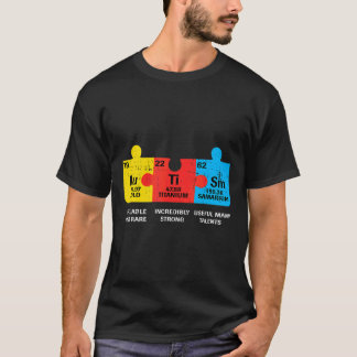 自閉症要素周期表認識度スタイル Tシャツ