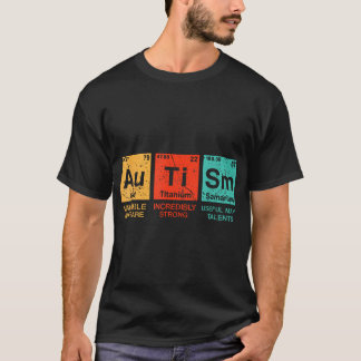 自閉症要素周期表認識度Asd男性 Tシャツ