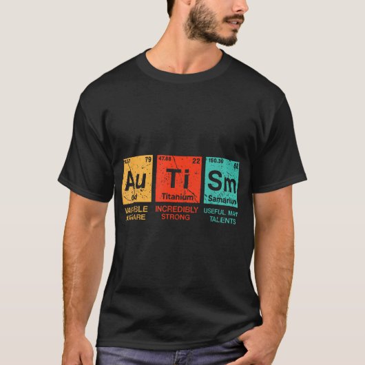 自閉症要素周期表認識度Asd男性 Tシャツ (正面)